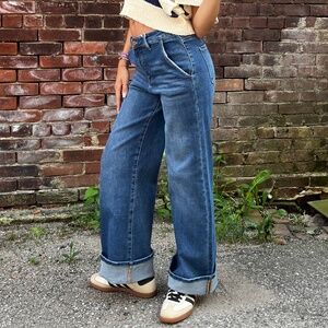 NWT RISEN Cuffed High Rise Jeans